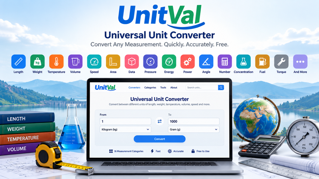 UnitVal universal unit converter for converting measurements between units